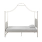 Monarch Hill Clementine Canopy Bed with Linen Headboard and Footboard - White - Twin