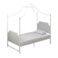 Monarch Hill Clementine Canopy Bed with Linen Headboard and Footboard - White - Twin