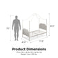 Monarch Hill Clementine Canopy Bed with Linen Headboard and Footboard - White - Twin