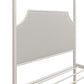 Monarch Hill Clementine Canopy Bed with Linen Headboard and Footboard - White - Twin