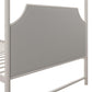 Monarch Hill Clementine Canopy Bed with Linen Headboard and Footboard - White - Twin