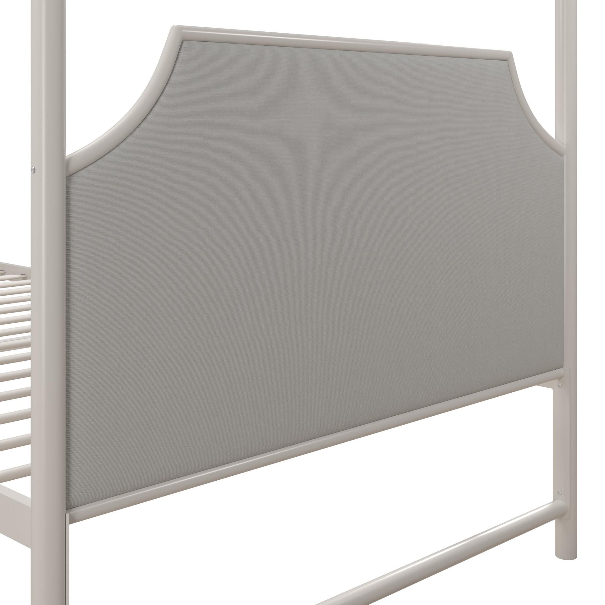 Monarch Hill Clementine Canopy Bed with Linen Headboard and Footboard - White - Twin