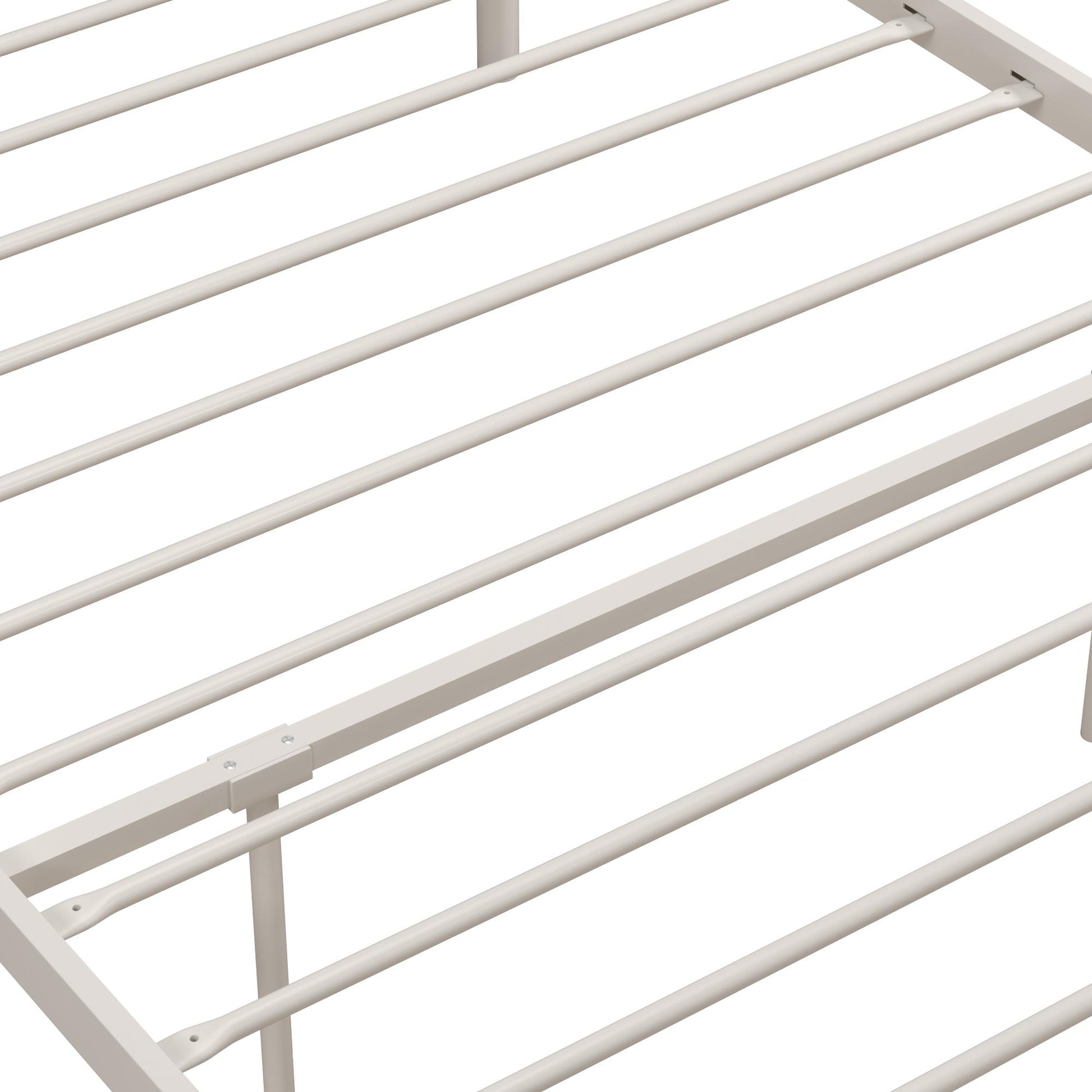Monarch Hill Clementine Canopy Bed with Linen Headboard and Footboard - White - Twin