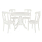 Aubrey 5 Piece Traditional Pedestal Round Dining Table and Chairs Set - White