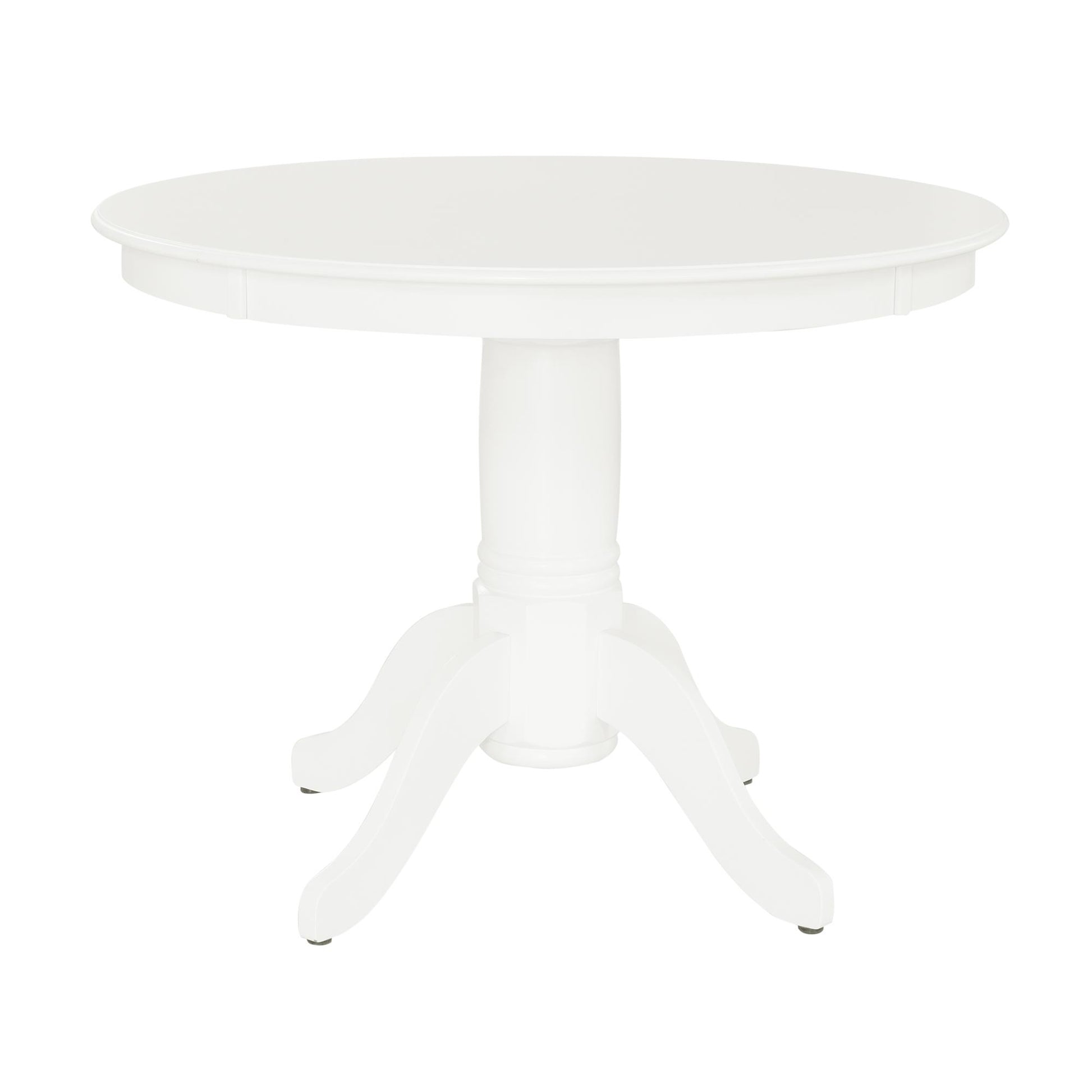 Aubrey 5 Piece Traditional Pedestal Round Dining Table and Chairs Set - White