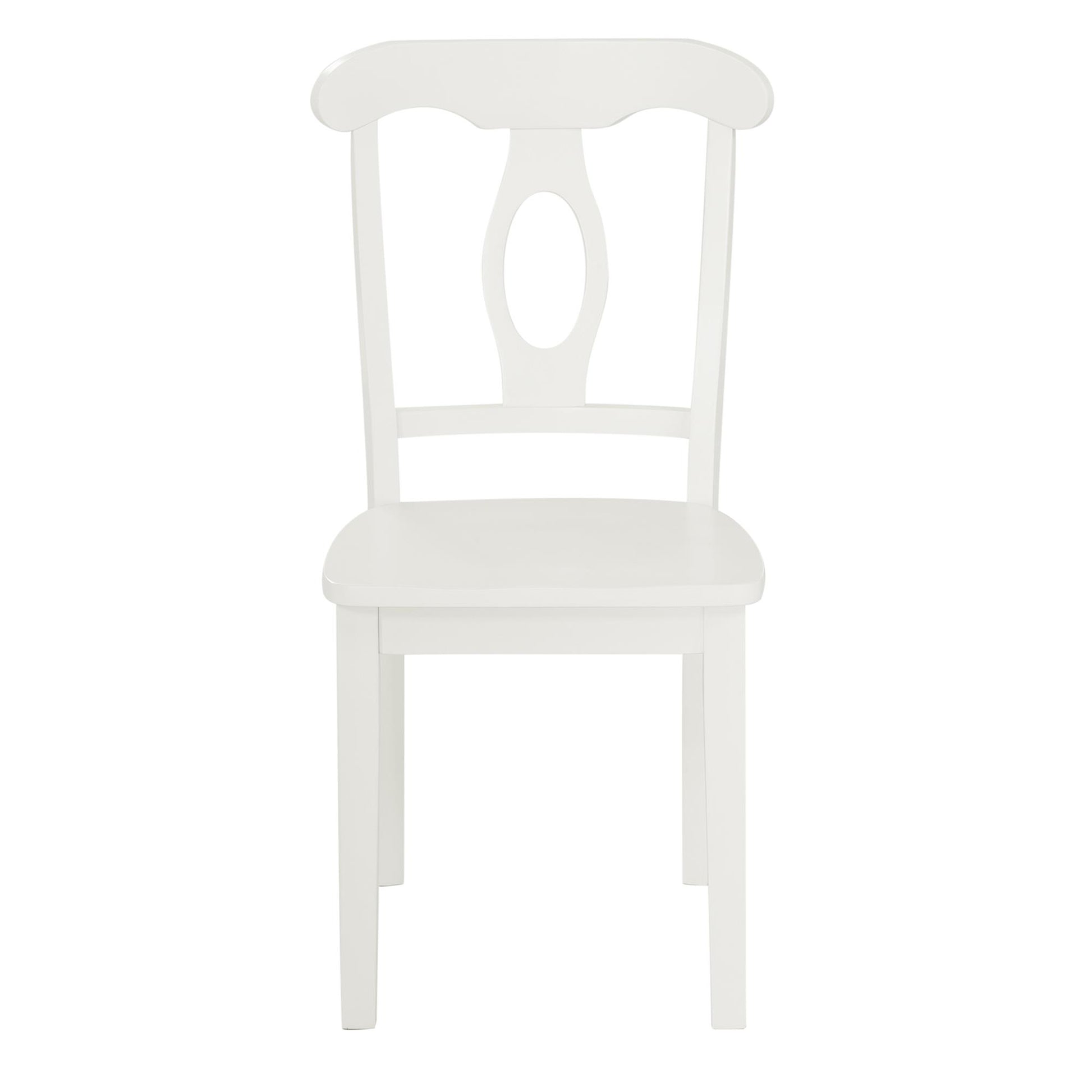 Aubrey 5 Piece Traditional Pedestal Round Dining Table and Chairs Set - White