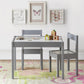 Hunter 3-Piece Kiddy Table and Chair Kids Set - Gray