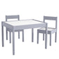 Hunter 3-Piece Kiddy Table and Chair Kids Set - Gray