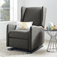 Rylee Upholstered Tall Wingback Glider Recliner Chair - Gray