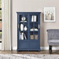 Aaron Lane Tall Bookcase with 2 Sliding Glass Doors - Blue