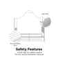 Monarch Hill Clementine Canopy Bed with Linen Headboard and Footboard - White - Twin
