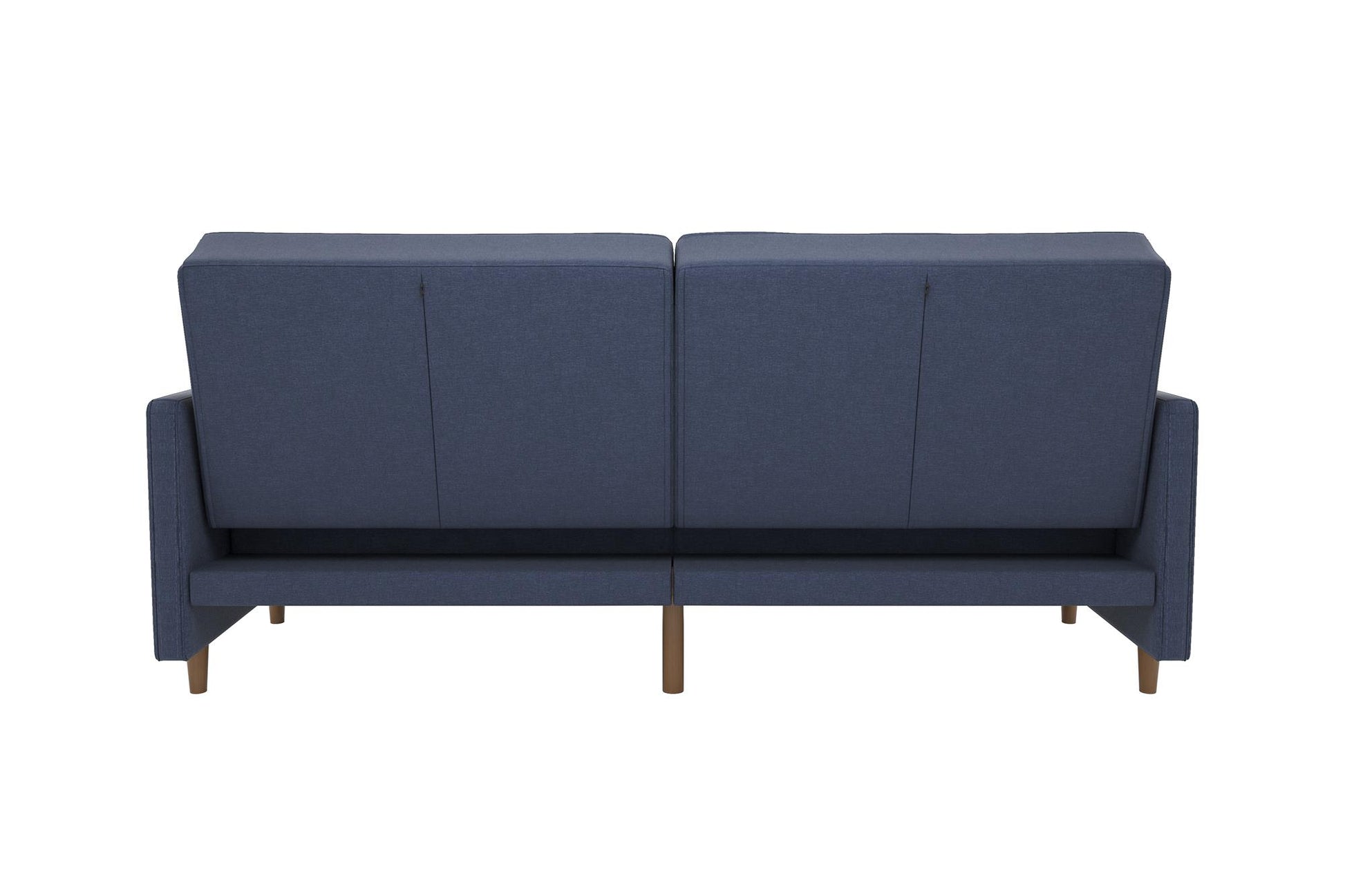 Andora Tufted Upholstered Coil Futon with Wooden Legs - Navy Linen