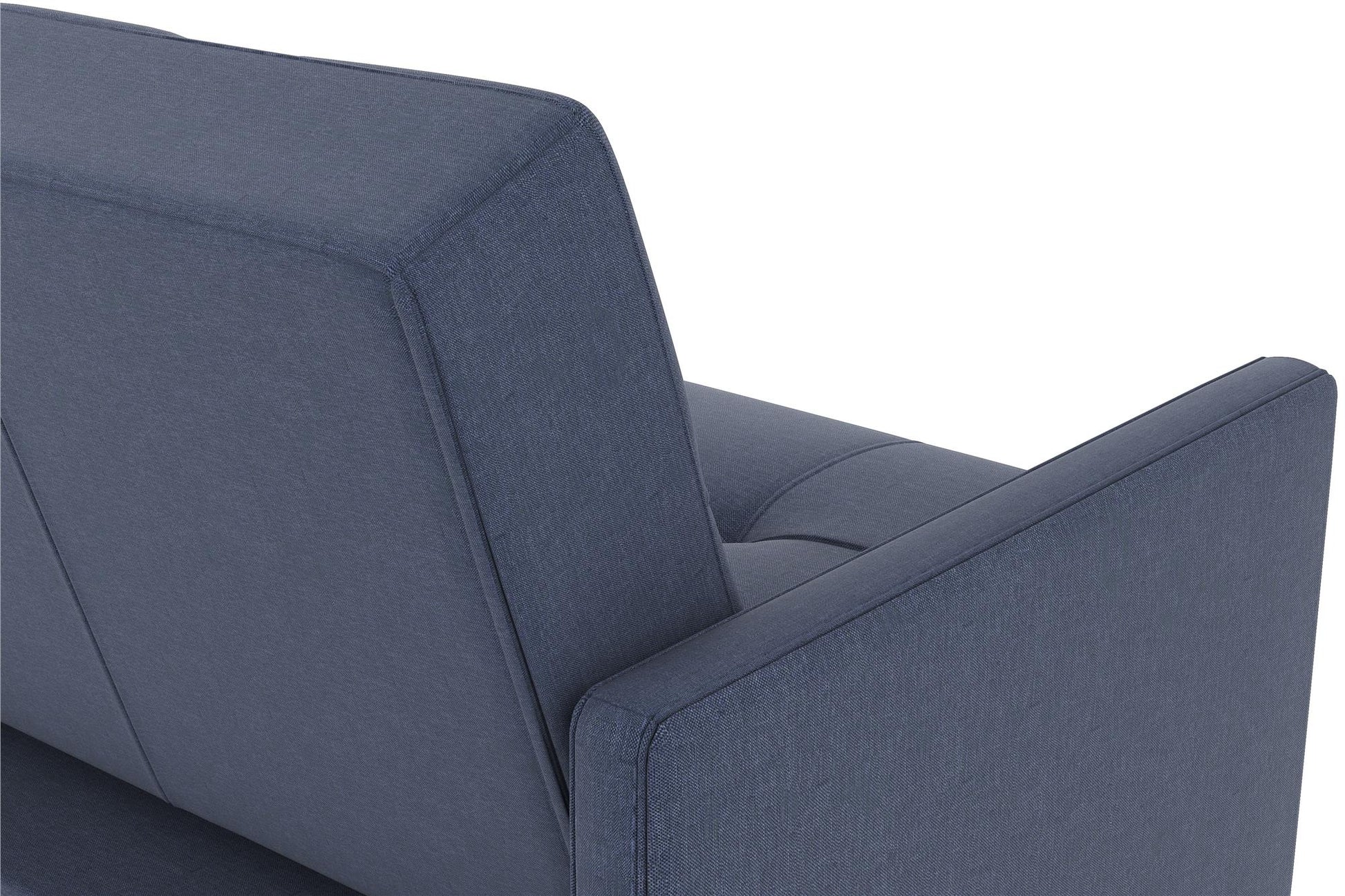 Andora Tufted Upholstered Coil Futon with Wooden Legs - Navy Linen