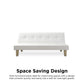 Aubrey Convertible Futon Sofa and Couch Sleeper Faux Leather - White