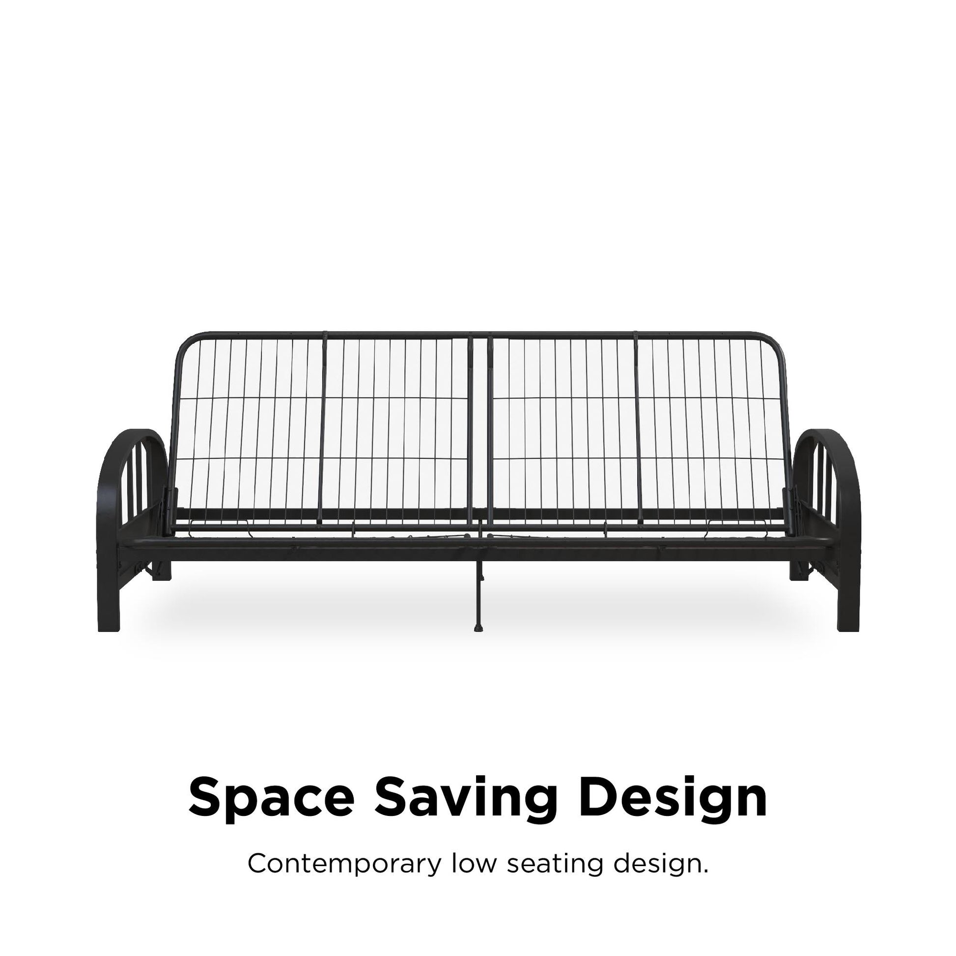 Aiden Metal Full Size Futon Frame with Multiple Reclining Positions - Black