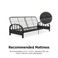 Aiden Metal Full Size Futon Frame with Multiple Reclining Positions - Black