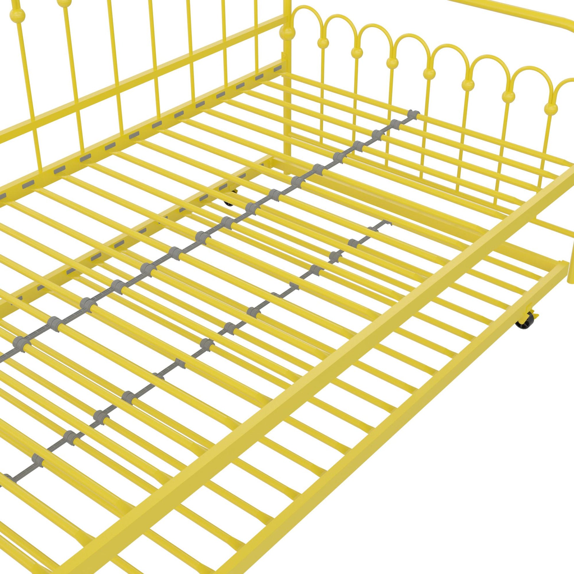 Bright Pop Metal Daybed with Trundle - Yellow - Twin