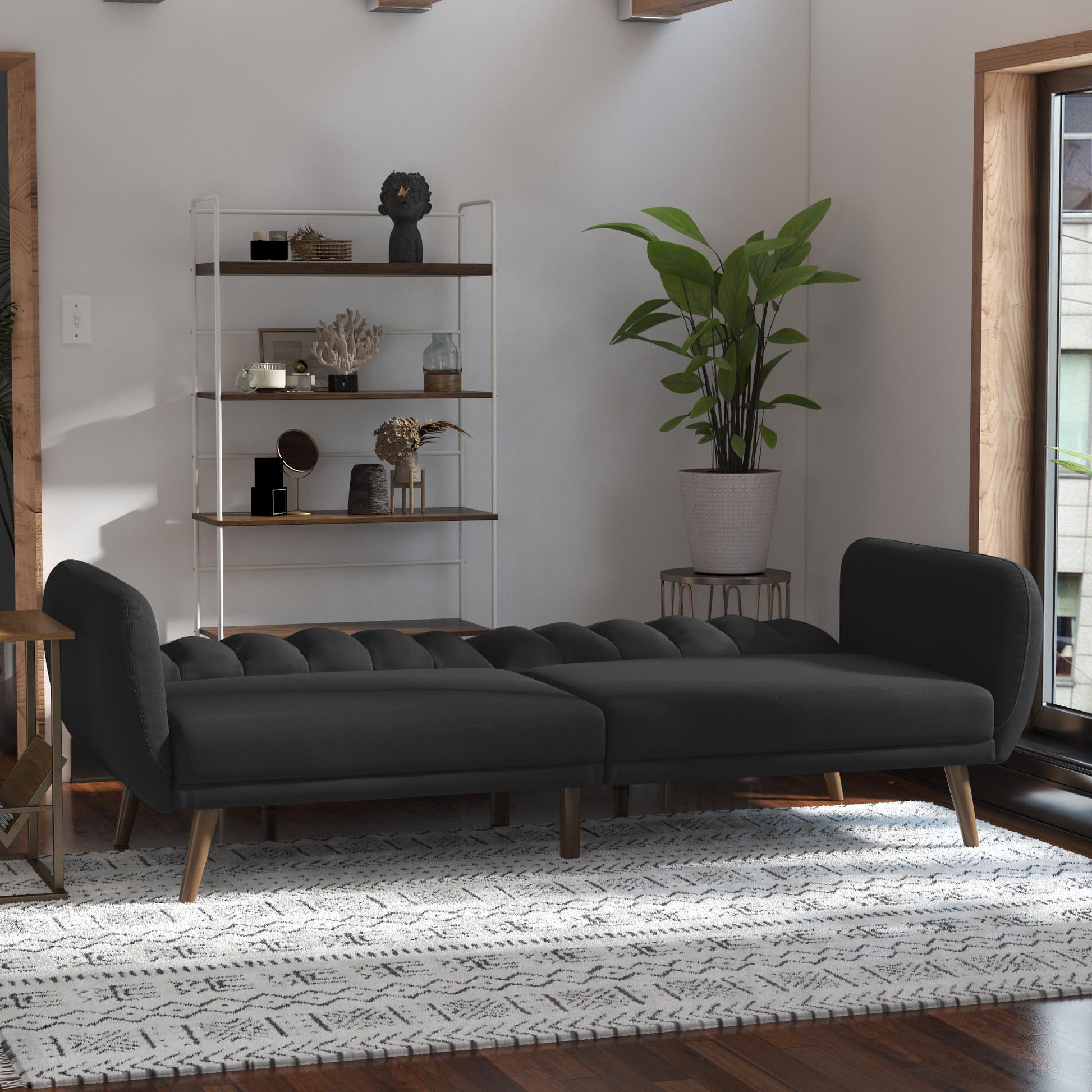 Brittany Futon - Dark Gray Linen