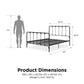 Mainstays Farmhouse Metal Bed, Queen, Black - Black - Queen