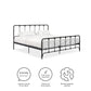 Mainstays Farmhouse Metal Bed, King, Black - Black - King
