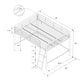 Jett Junior Full Metal Loft Bed with 3 Step Ladder - Black - Full