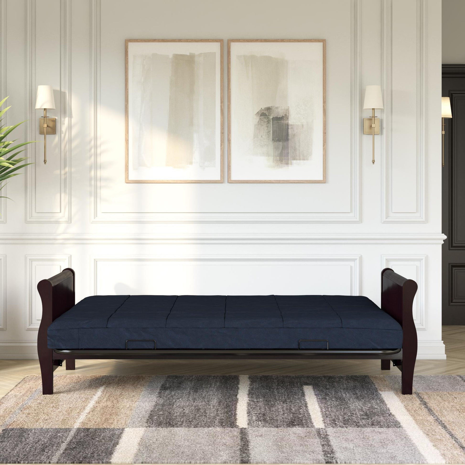 Lexi 6 Inch Quilted Thermobonded High Density Polyester Fill Futon Mattress - Blue - Full