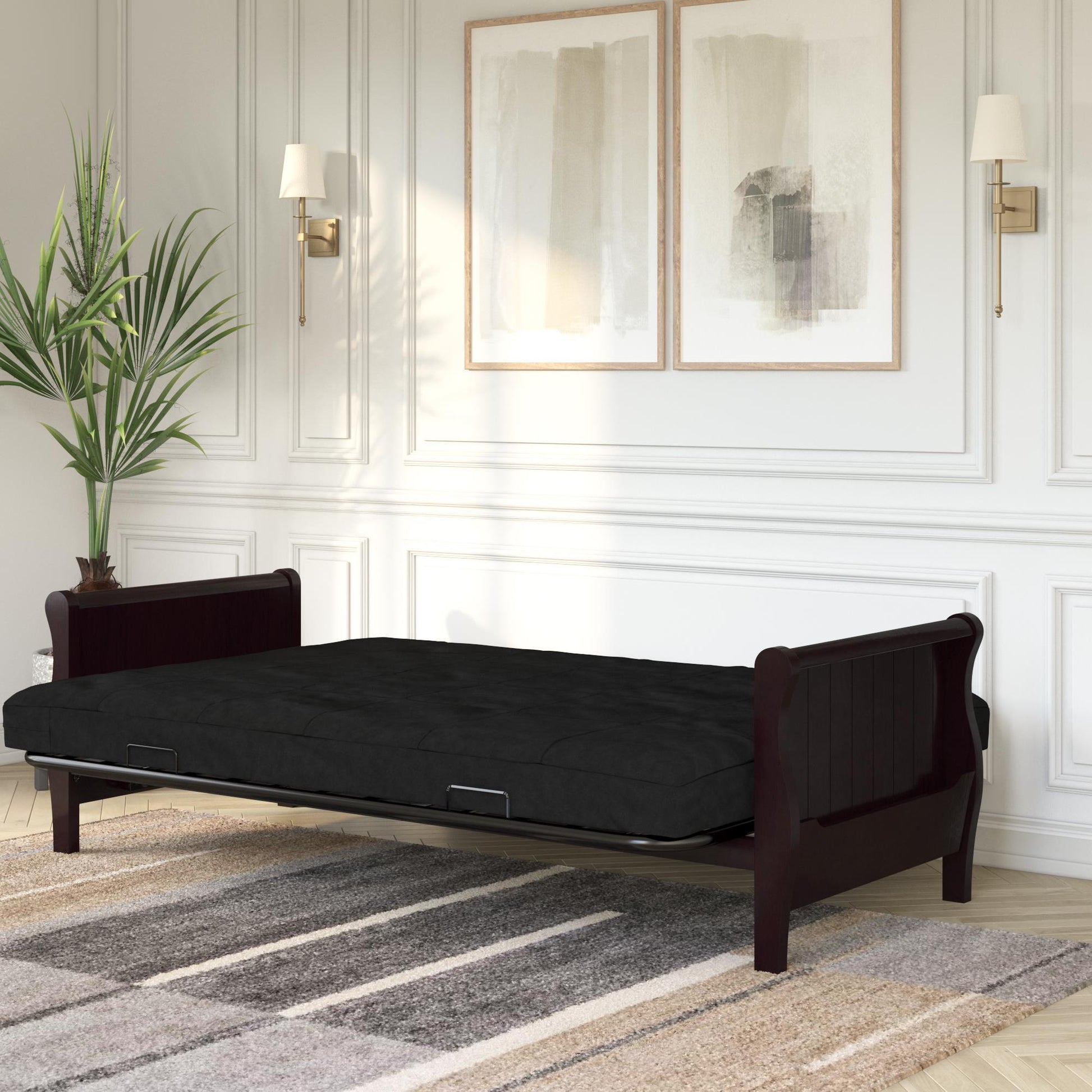 Lexi 6 Inch Quilted Thermobonded High Density Polyester Fill Futon Mattress - Black - Full