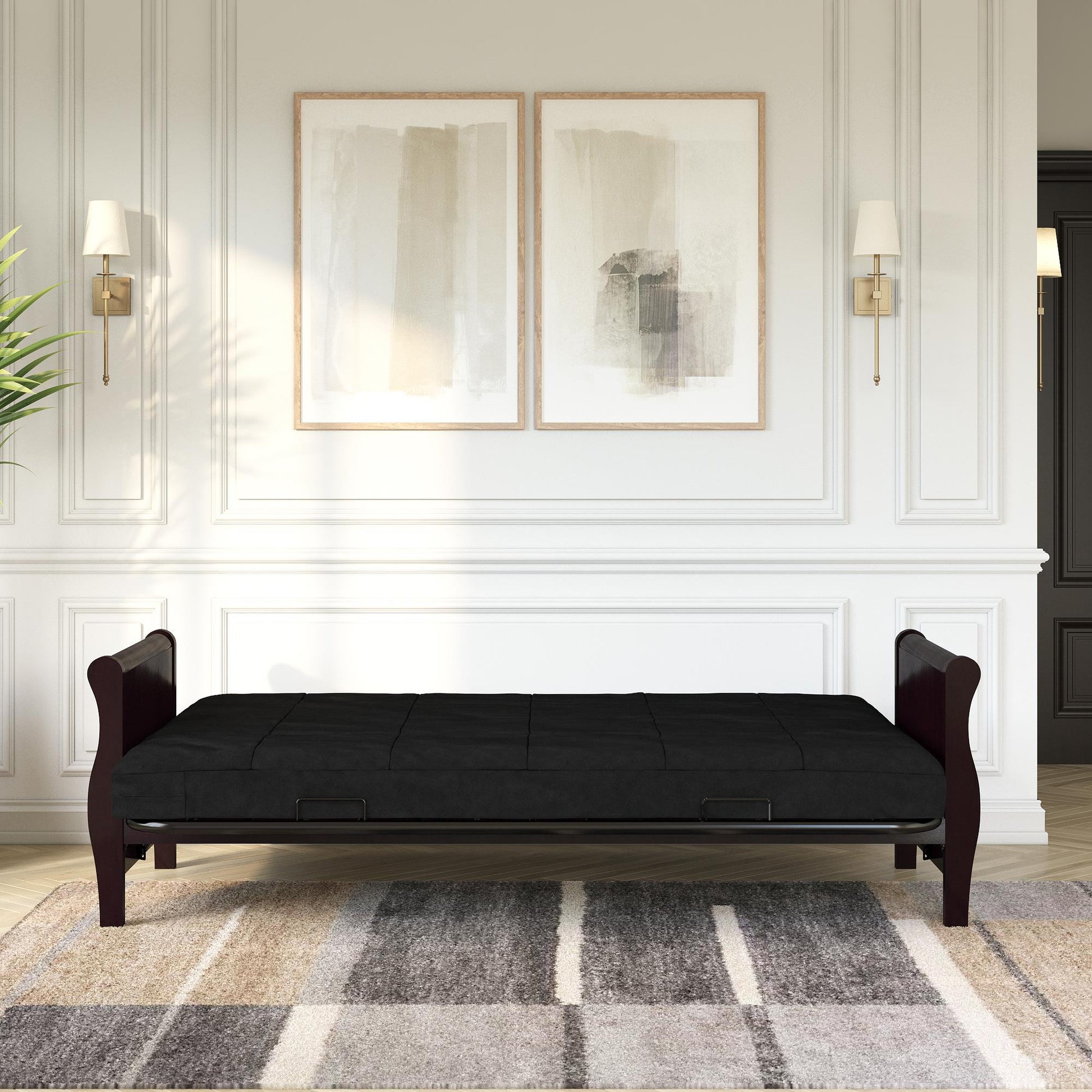 Lexi 6 Inch Quilted Thermobonded High Density Polyester Fill Futon Mattress - Black - Full