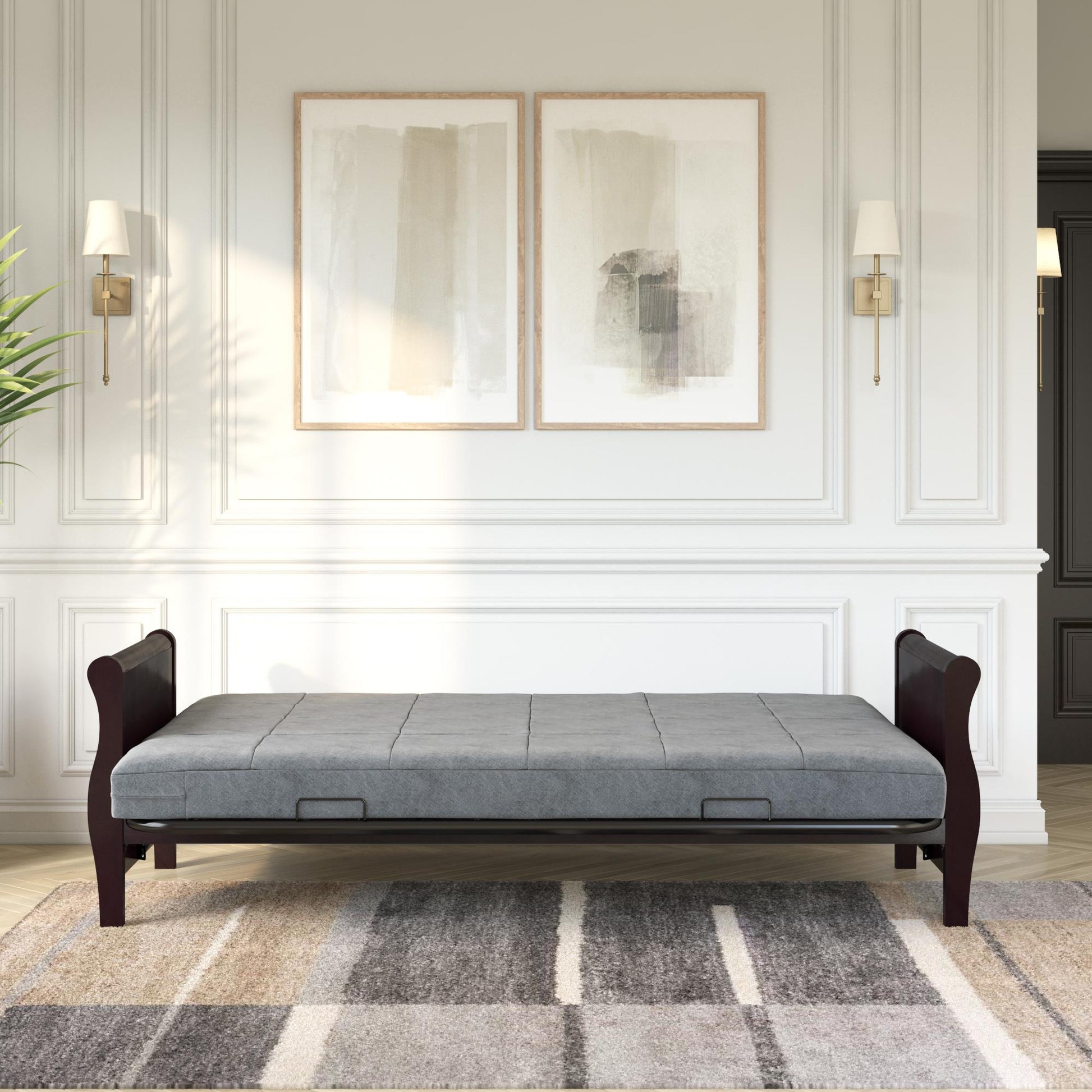Lexi 6 Inch Quilted Thermobonded High Density Polyester Fill Futon Mattress - Gray - Full