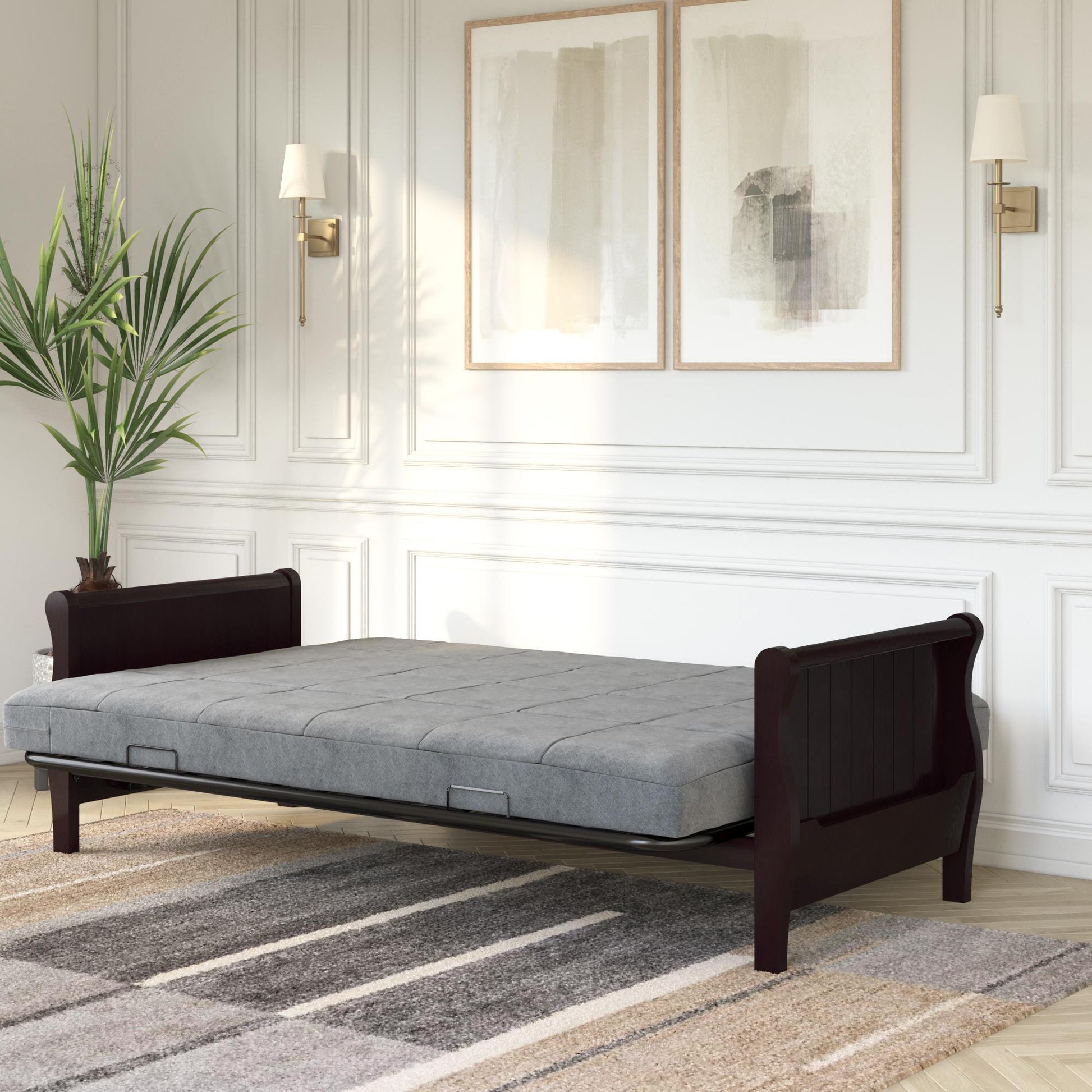Lexi 6 Inch Quilted Thermobonded High Density Polyester Fill Futon Mattress - Gray - Full