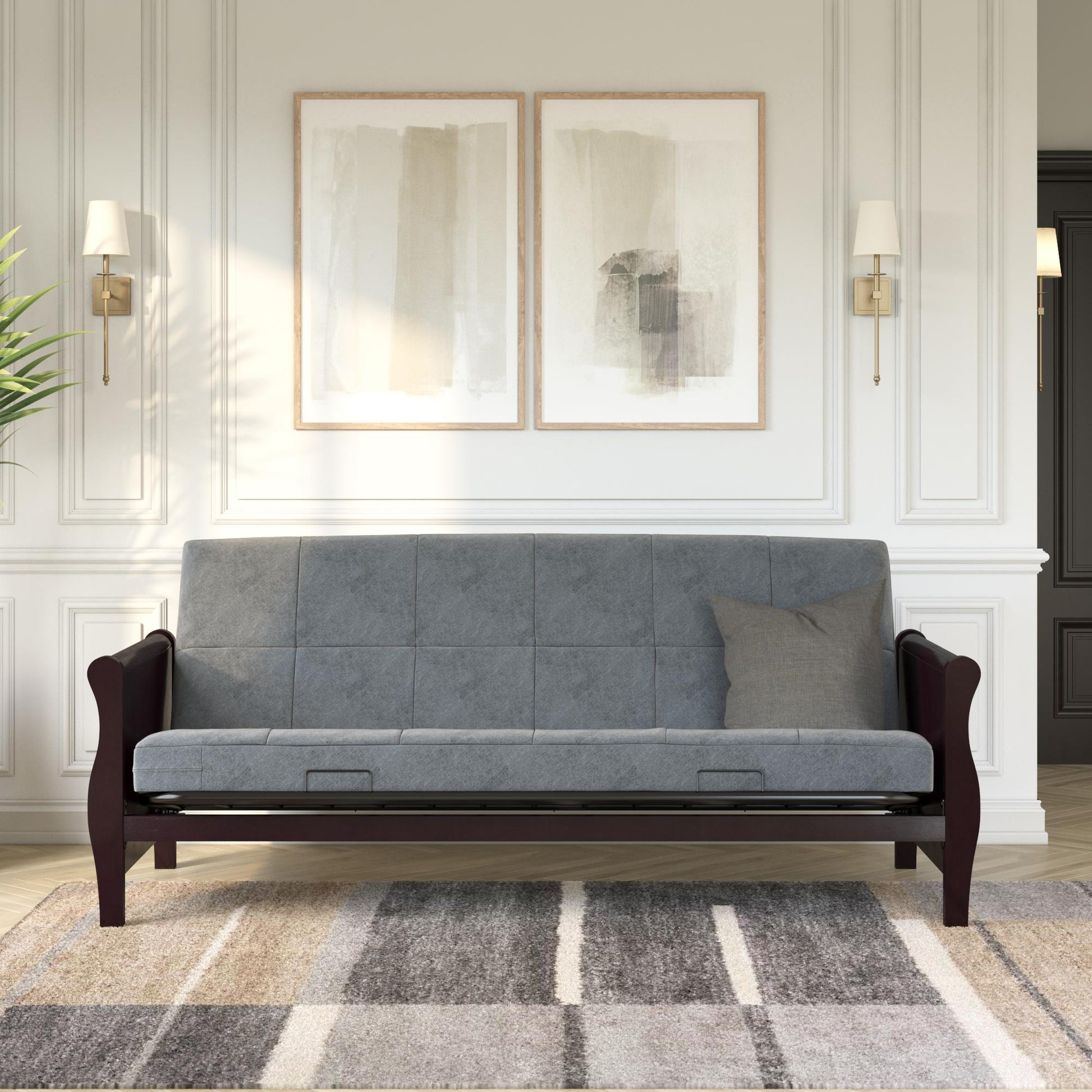 Lexi 6 Inch Quilted Thermobonded High Density Polyester Fill Futon Mattress - Gray - Full