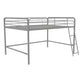 Jett Junior Full Metal Loft Bed with 3 Step Ladder - Silver - Full