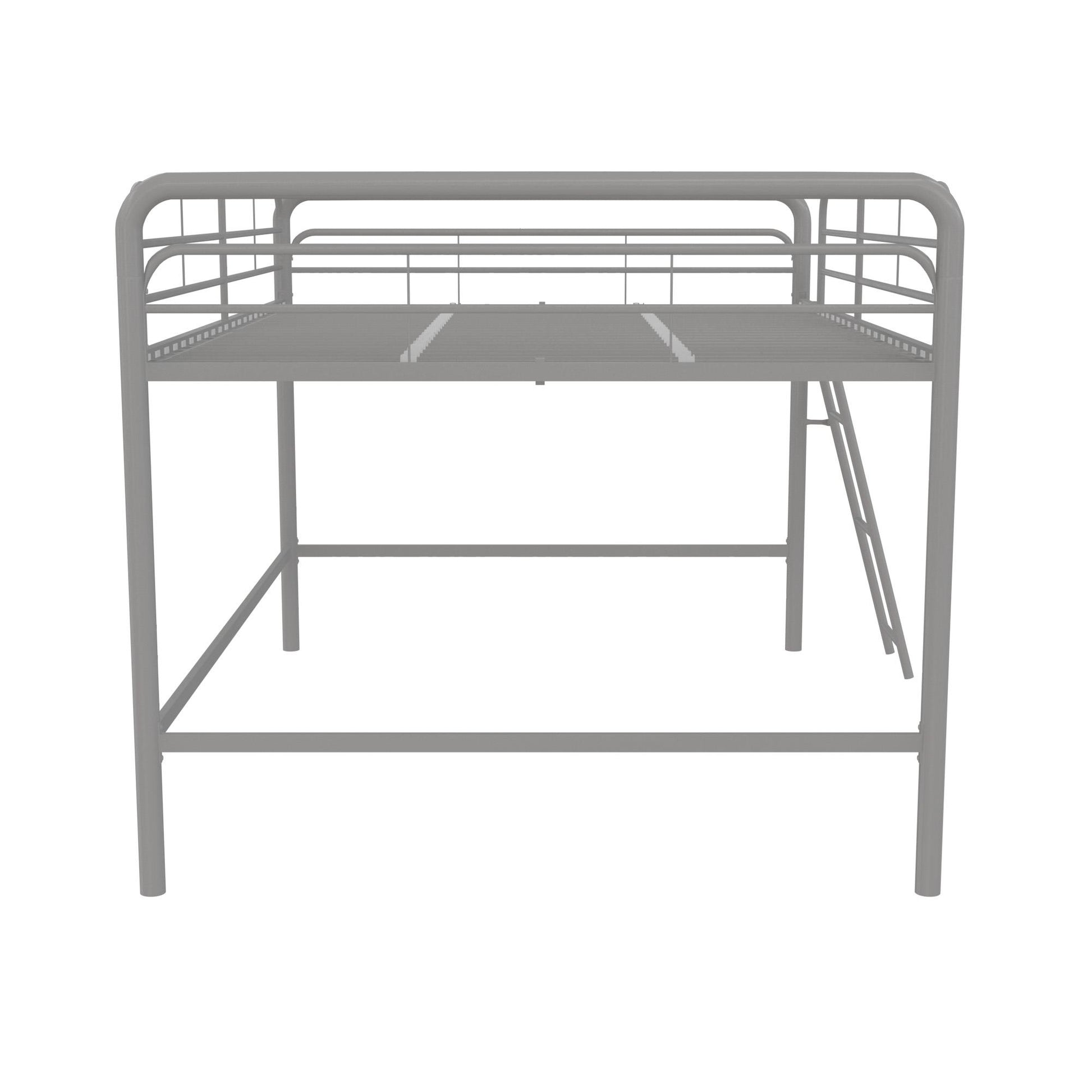 Jett Junior Full Metal Loft Bed with 3 Step Ladder - Silver - Full