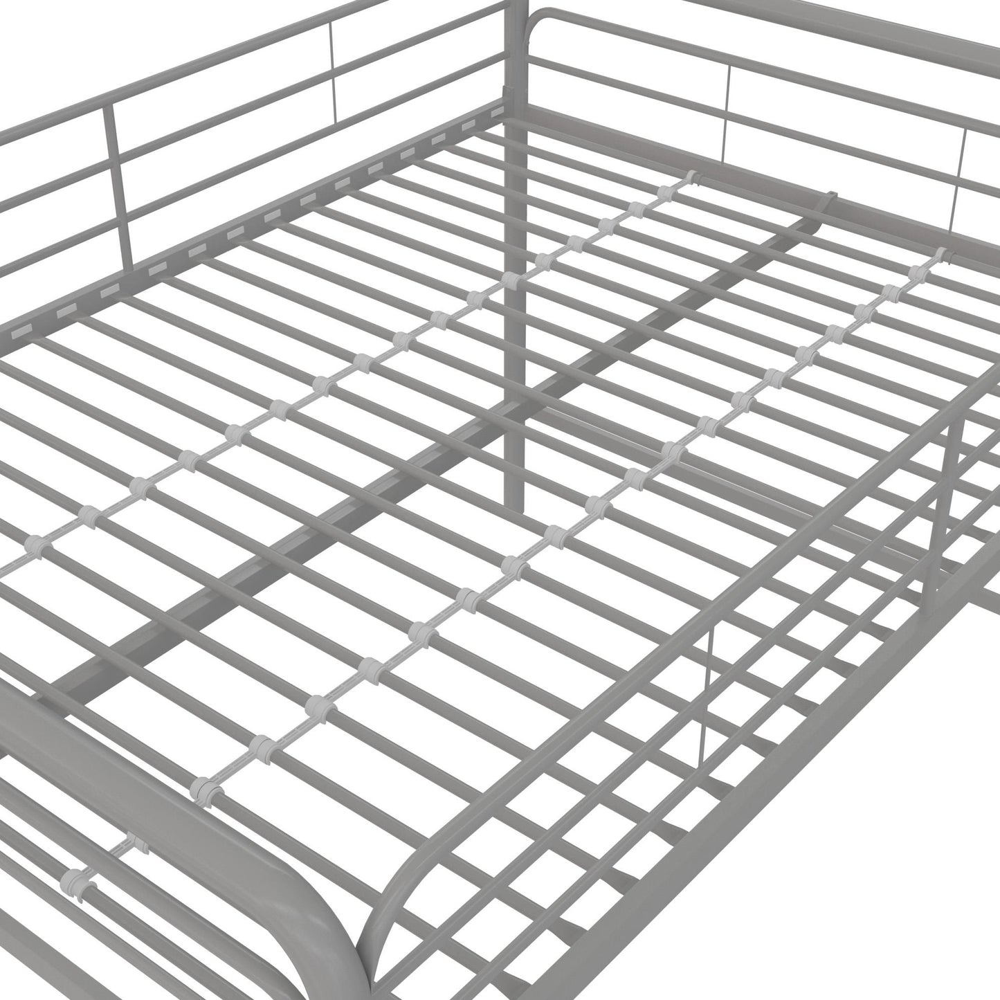 Jett Junior Full Metal Loft Bed with 3 Step Ladder - Silver - Full