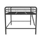 Jett Junior Full Metal Loft Bed with 3 Step Ladder - Black - Full