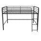 Jett Junior Full Metal Loft Bed with 3 Step Ladder - Black - Full