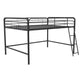 Jett Junior Full Metal Loft Bed with 3 Step Ladder - Black - Full
