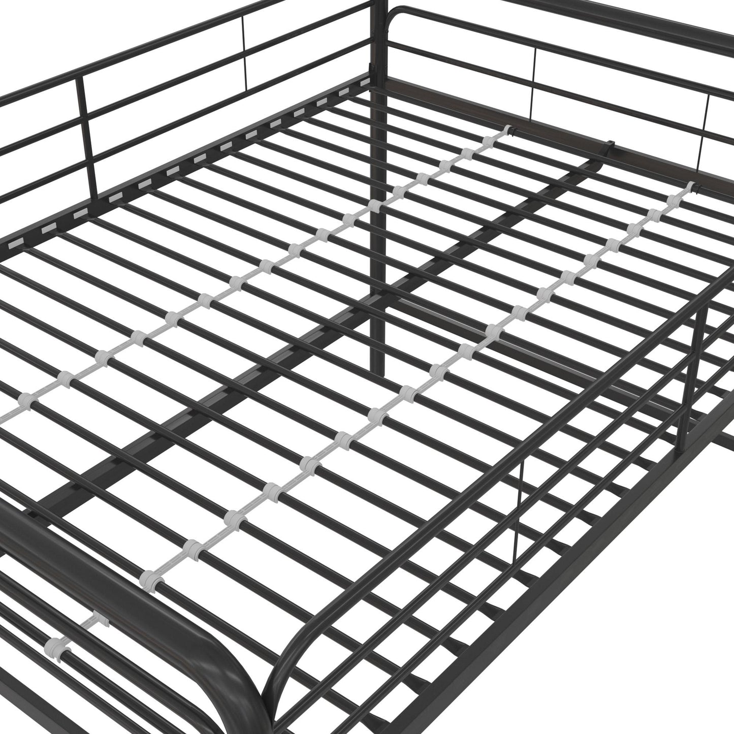 Jett Junior Full Metal Loft Bed with 3 Step Ladder - Black - Full