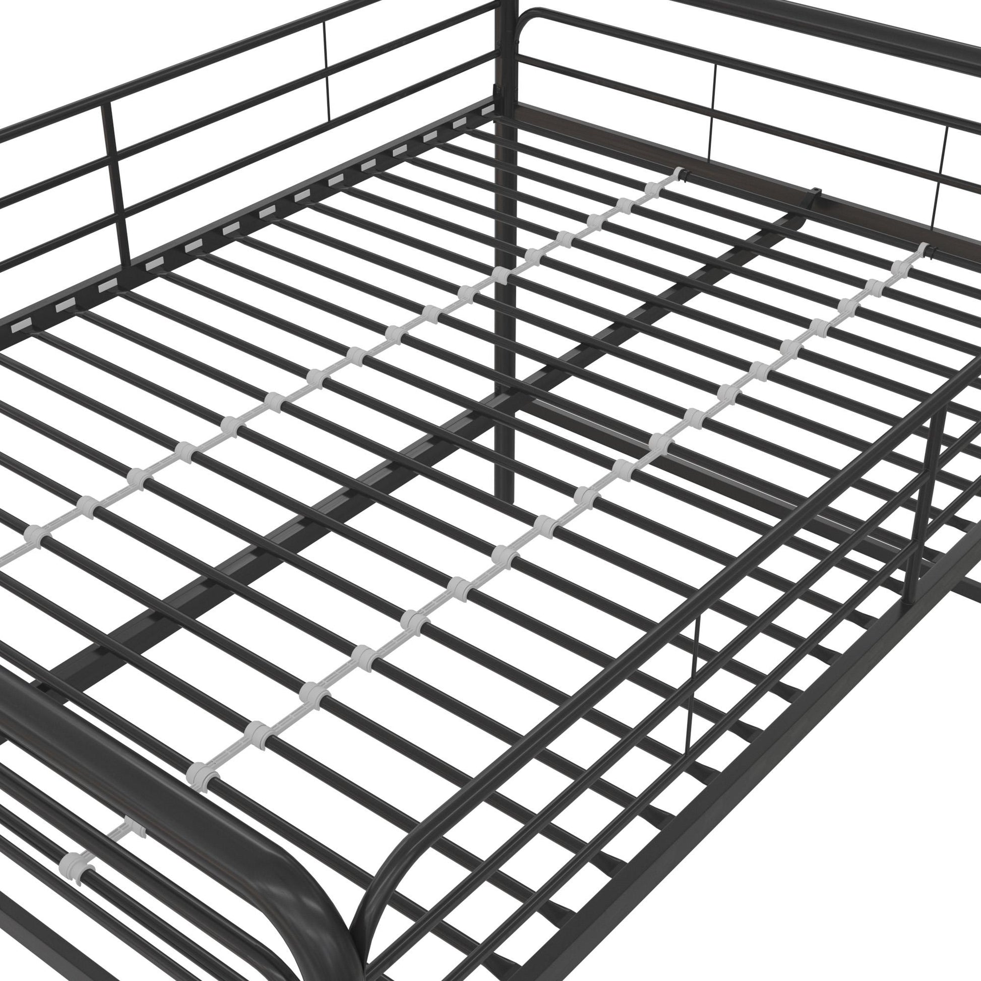 Jett Junior Full Metal Loft Bed with 3 Step Ladder - Black - Full