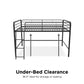 Jett Junior Full Metal Loft Bed with 3 Step Ladder - Black - Full