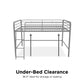 Jett Junior Full Metal Loft Bed with 3 Step Ladder - Silver - Full