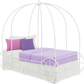 Metal Twin Carriage Bed Whimsical and Scrolled Design - White - Twin
