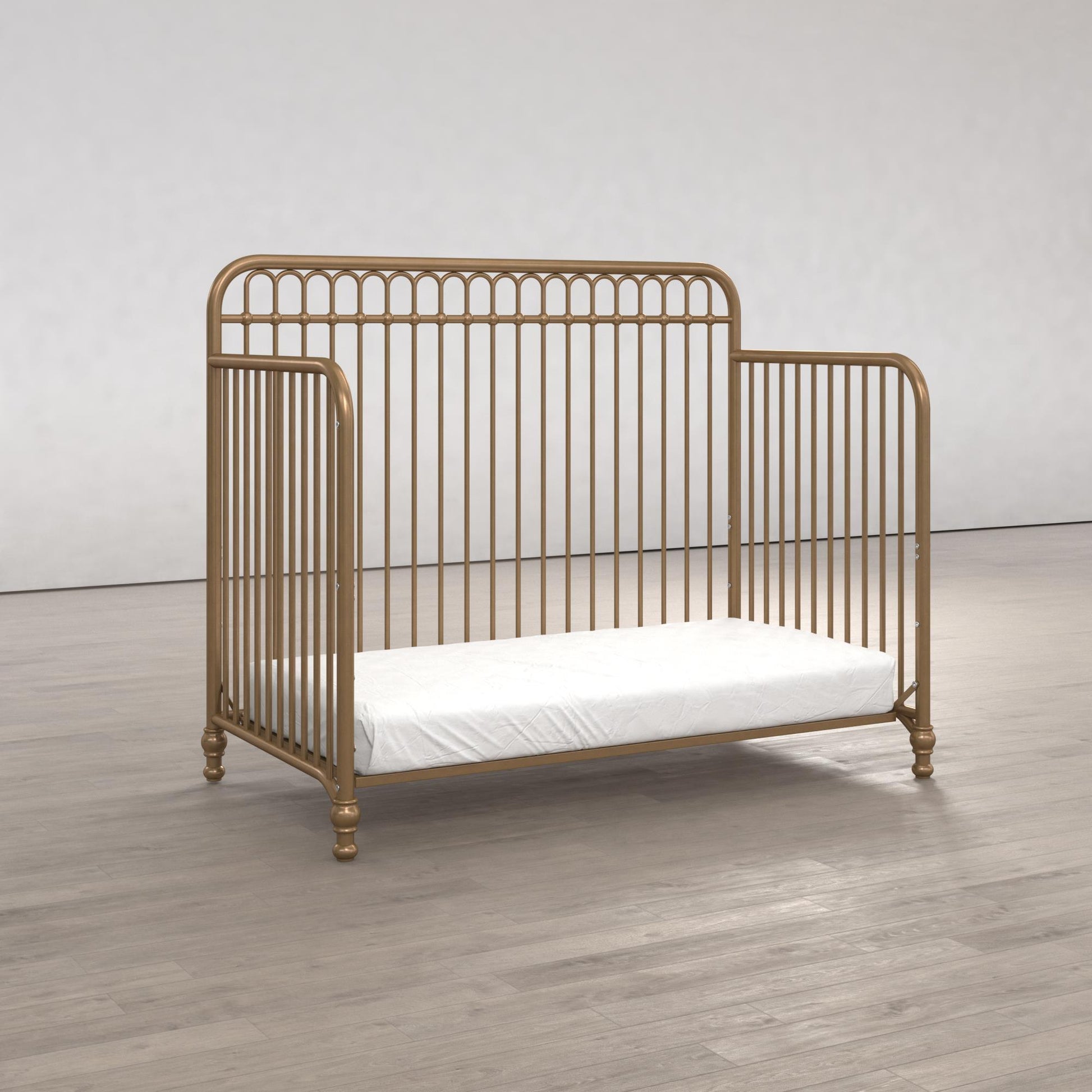 Ivy 3 in 1 Convertible Metal Crib - Gold