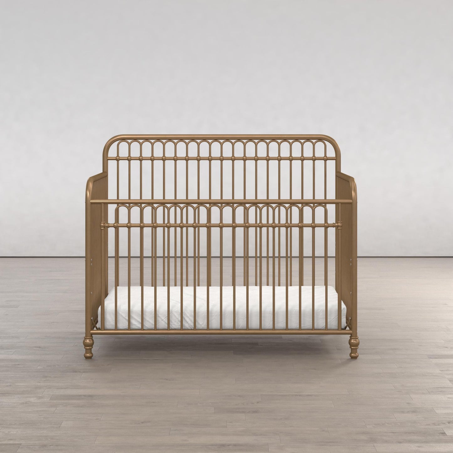 Ivy 3 in 1 Convertible Metal Crib - Gold