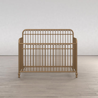 Ivy 3 in 1 Convertible Metal Crib - Gold
