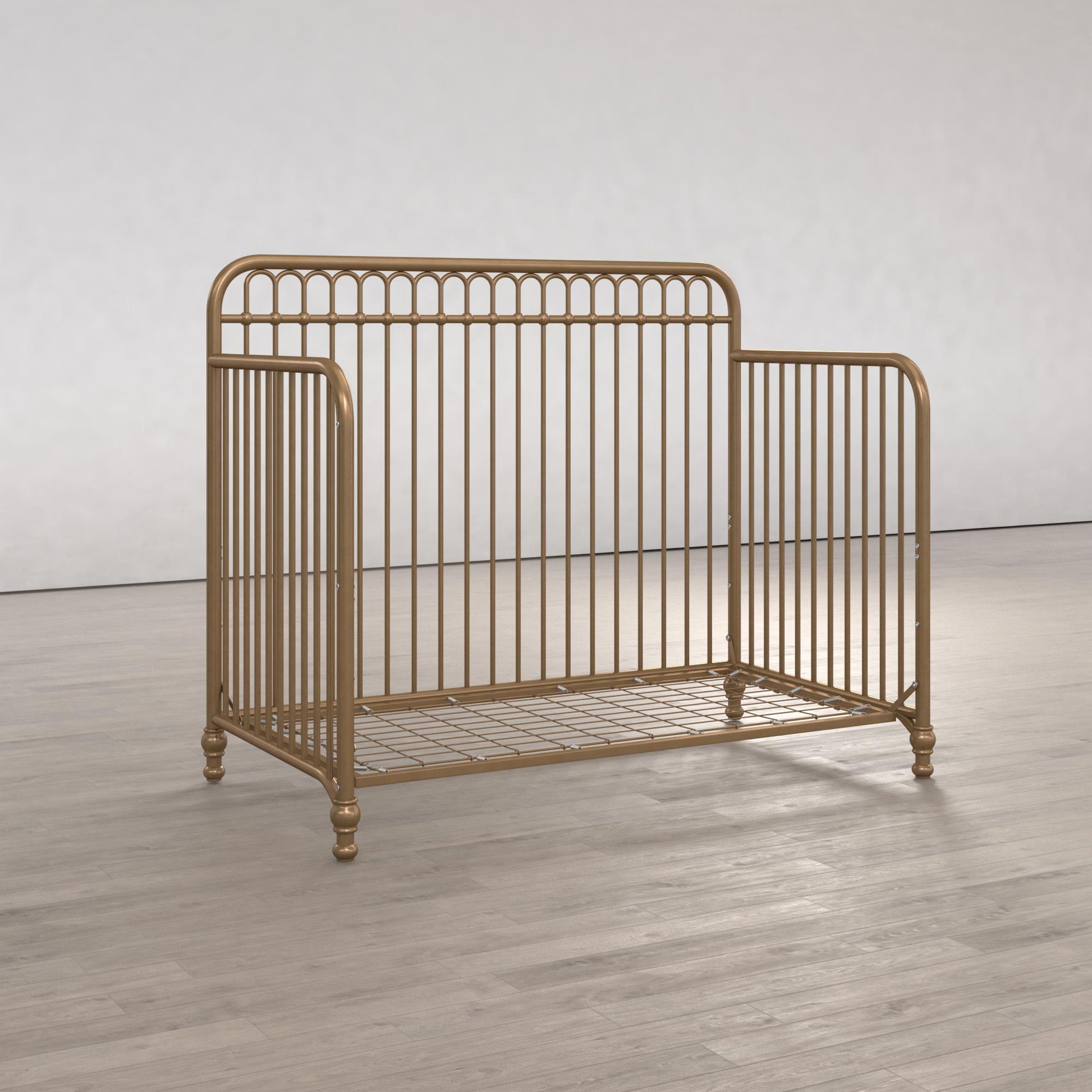 Ivy 3 in 1 Convertible Metal Crib - Gold