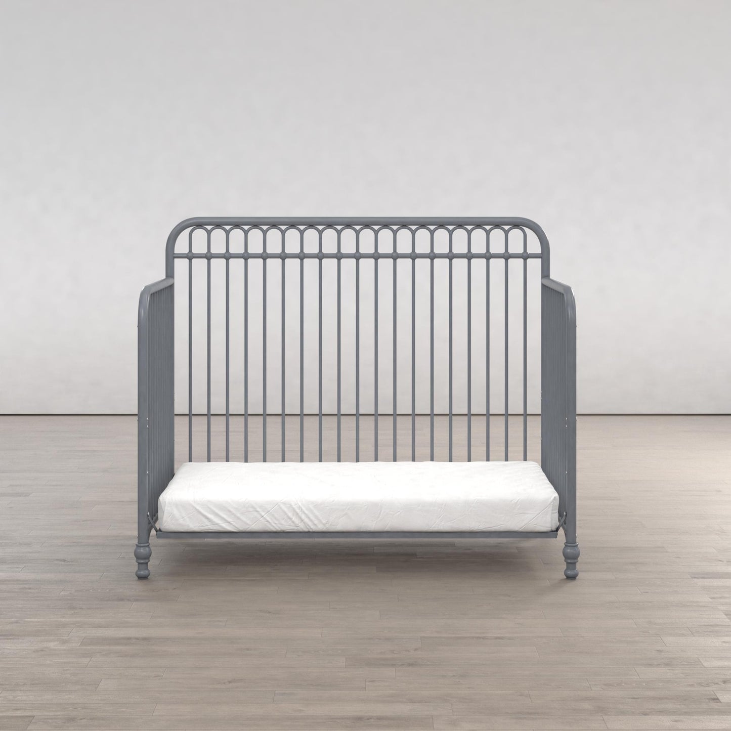Ivy 3 in 1 Convertible Metal Crib - Dove Gray