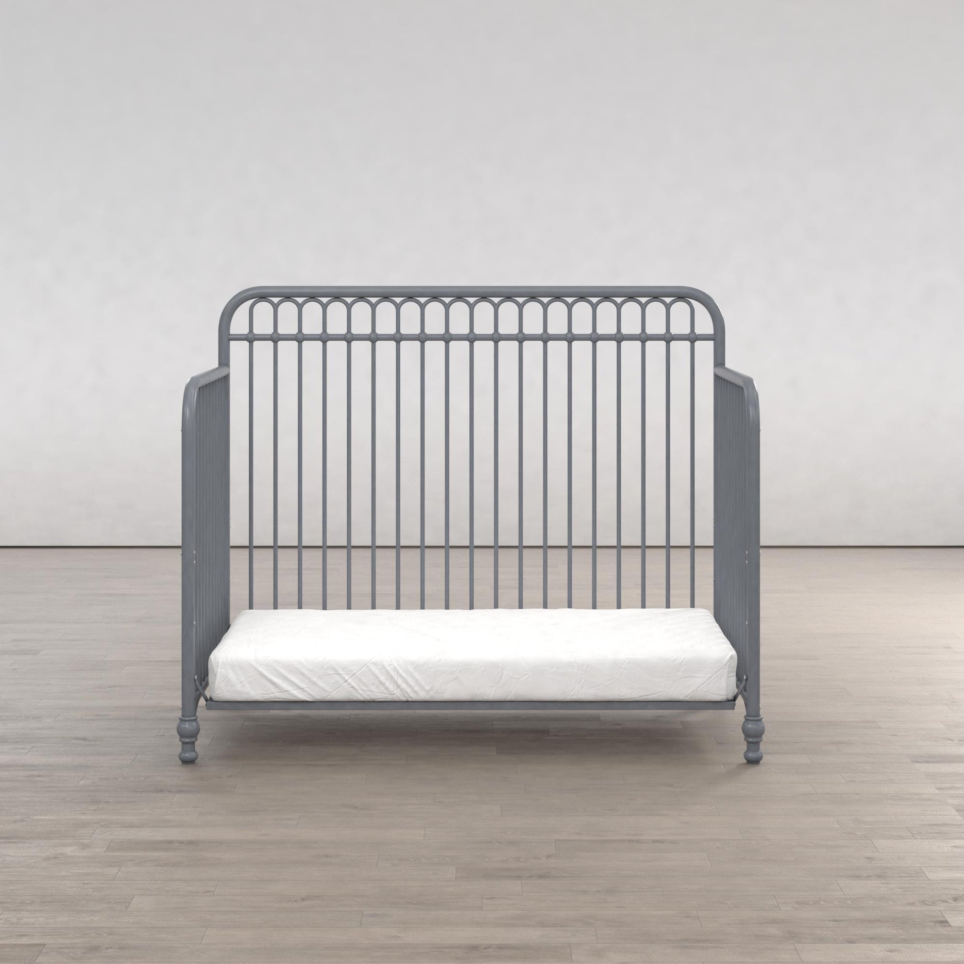 Ivy 3 in 1 Convertible Metal Crib - Dove Gray