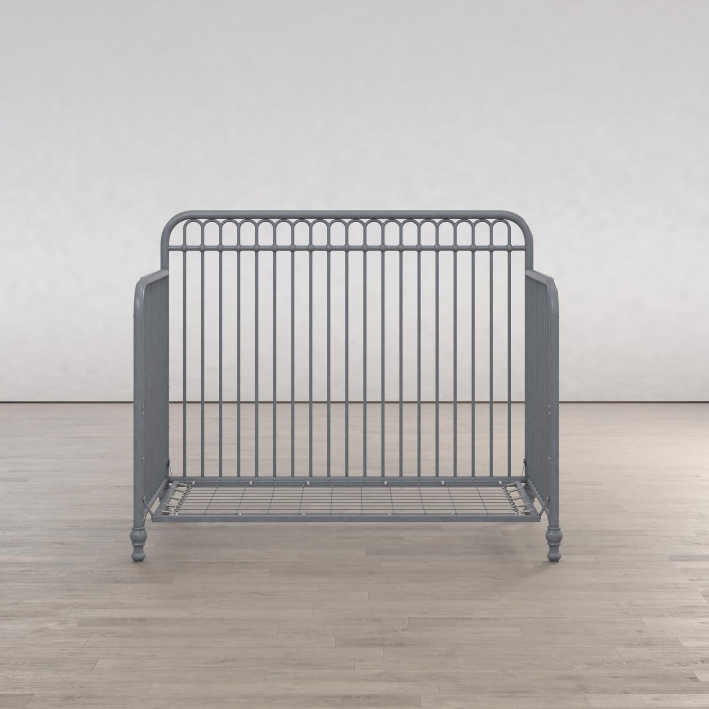 Ivy 3 in 1 Convertible Metal Crib - Dove Gray