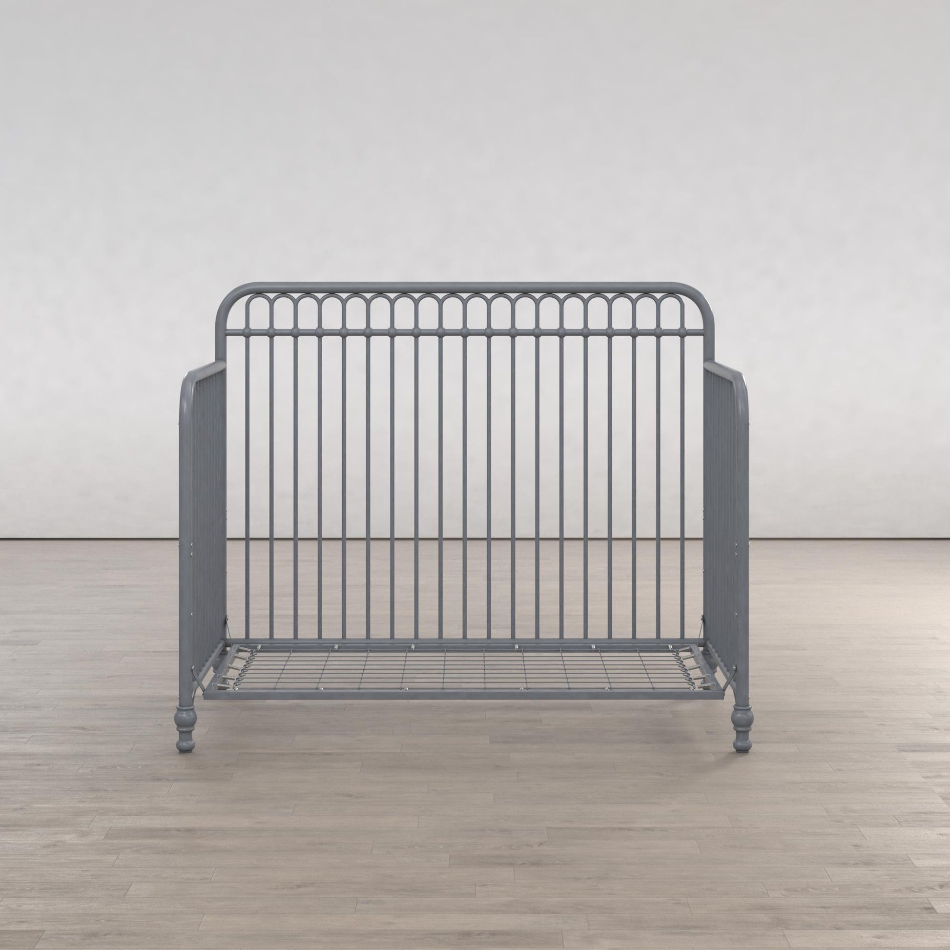 Ivy 3 in 1 Convertible Metal Crib - Dove Gray